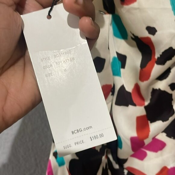 Nwt Bcbgmaxazria Sz medium M splatter print dress - Picture 3 of 8